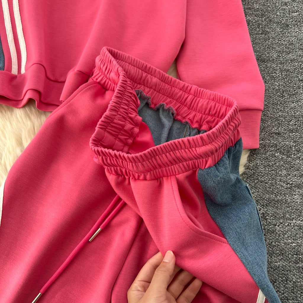 Sweatshirt&Trousers Sportswear Denim 2Pcs