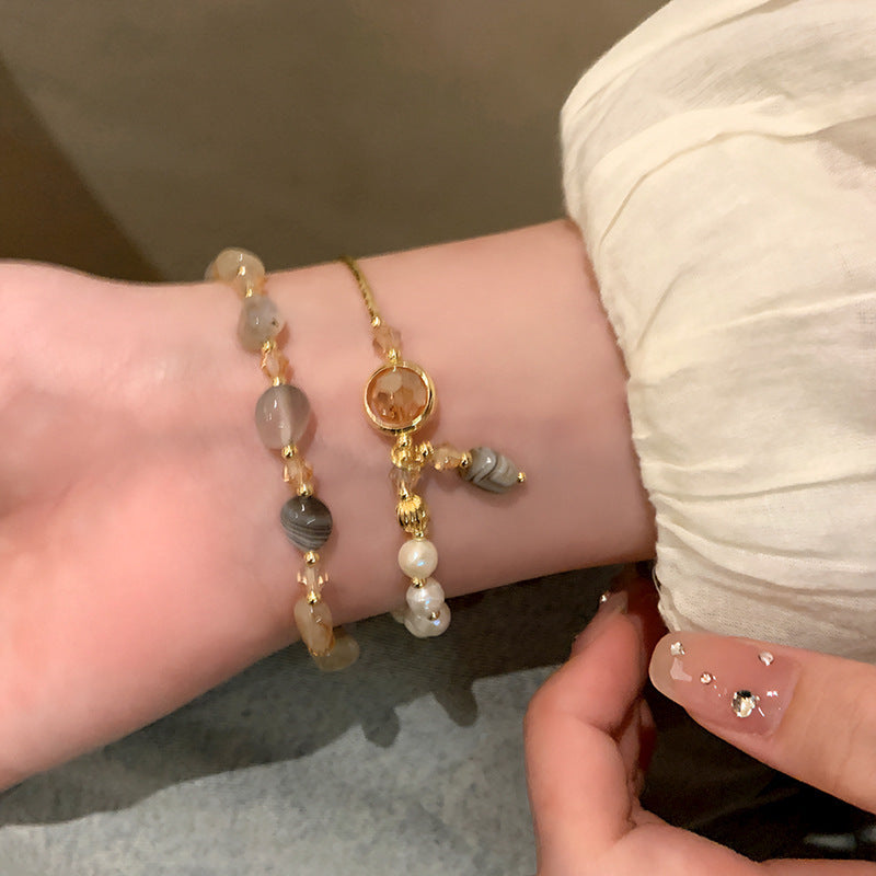Crystal Double Circle Niche Design Bracelet