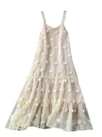 3d Floral Loose-fit Slip Dress