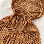 Bohemia Hollowed Caramel Slip Dress