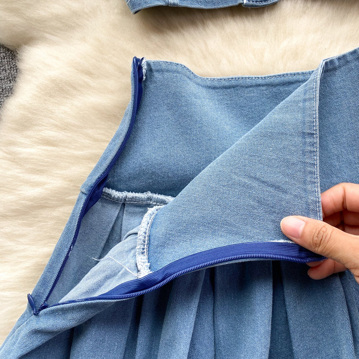 Camisole&Pleated Skirt Denim 2Pcs