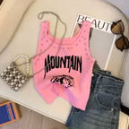 Chic Studded Monogram Printed Camisole