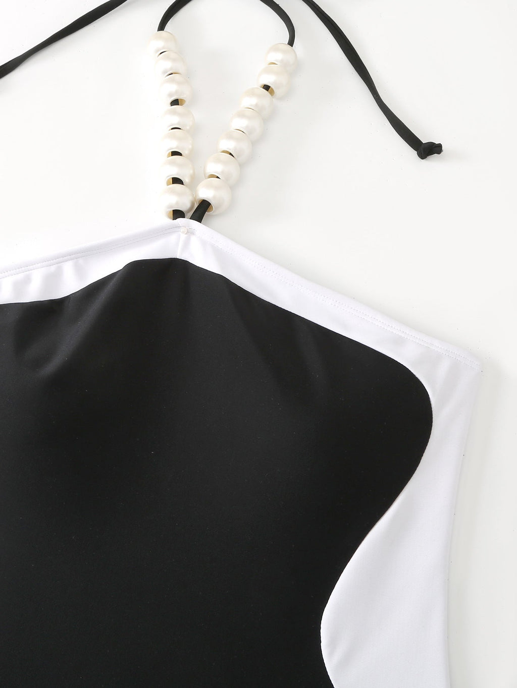 Beads and Straps Black Swimsuit