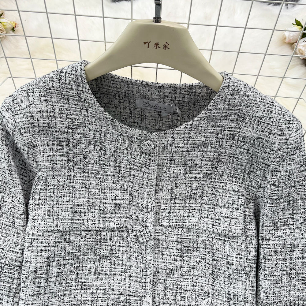 Round Collar Cardigan&Trousers 2Pcs