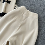 Vest&Cardigan&Trousers Color Blocking 3Pcs