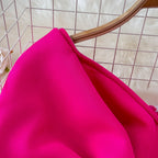 Asymmetric Bow Hip-wrapping Satin Dress