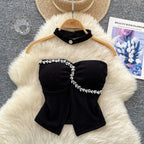 Beaded Padded Top with Choker
