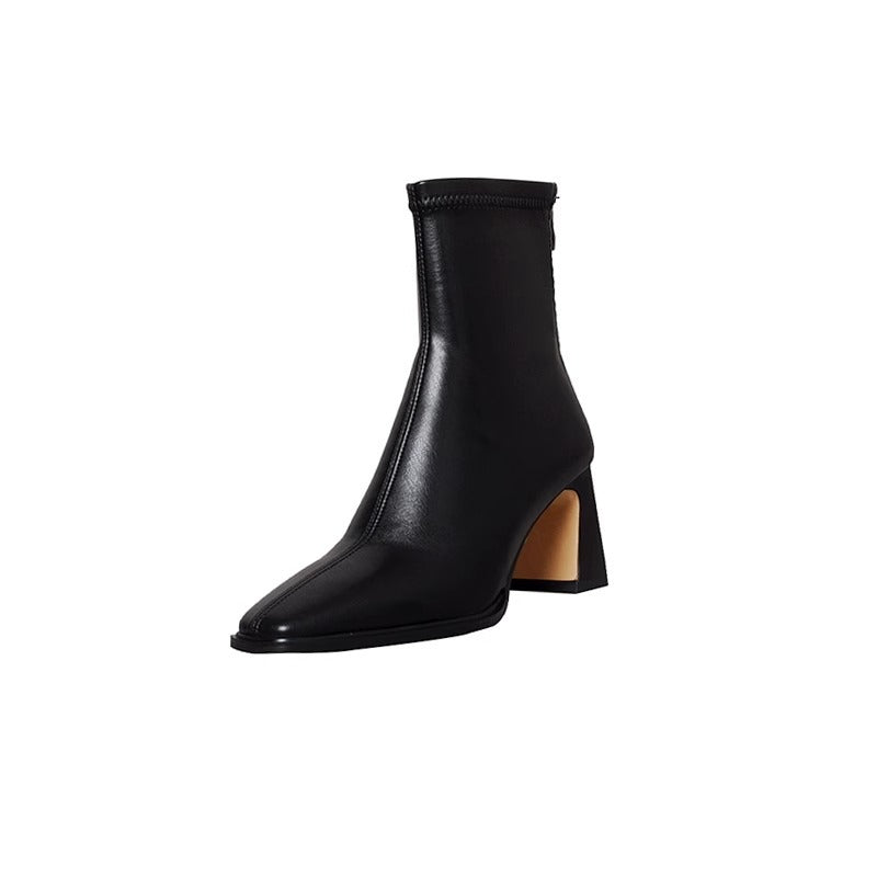 Back Zipped Chunky Stretch Boots