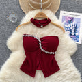 Beaded Padded Top with Choker