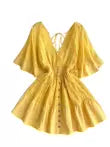 Sweetie V-neck Lace Patchwork Dress