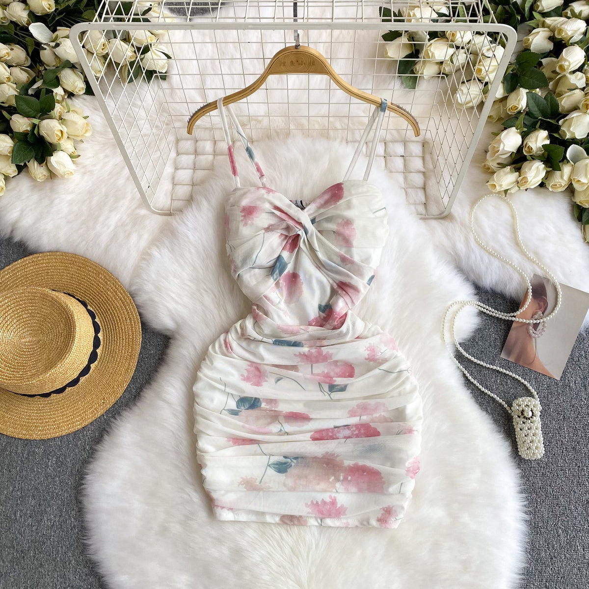 Hottie Pleated Floral Slip Dress
