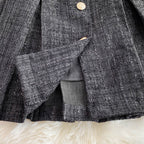 Color Blocking Tweed Shirt Dress