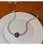 Camellia Asymmetric Design Collarbone Chain