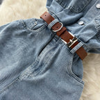 Polo Collar Sleeveless Denim Jumpsuits