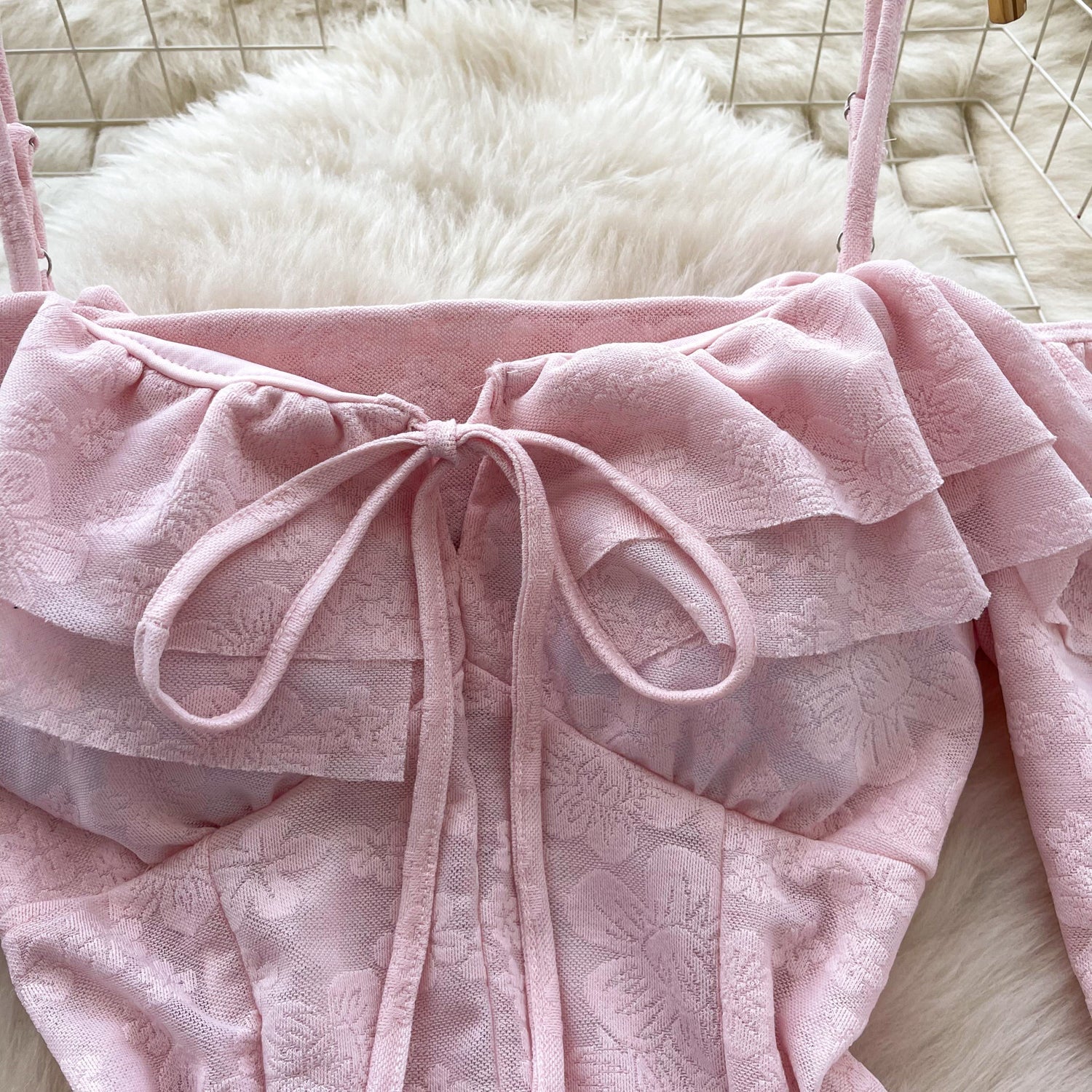 Irregular Design Ruffled Slip Top