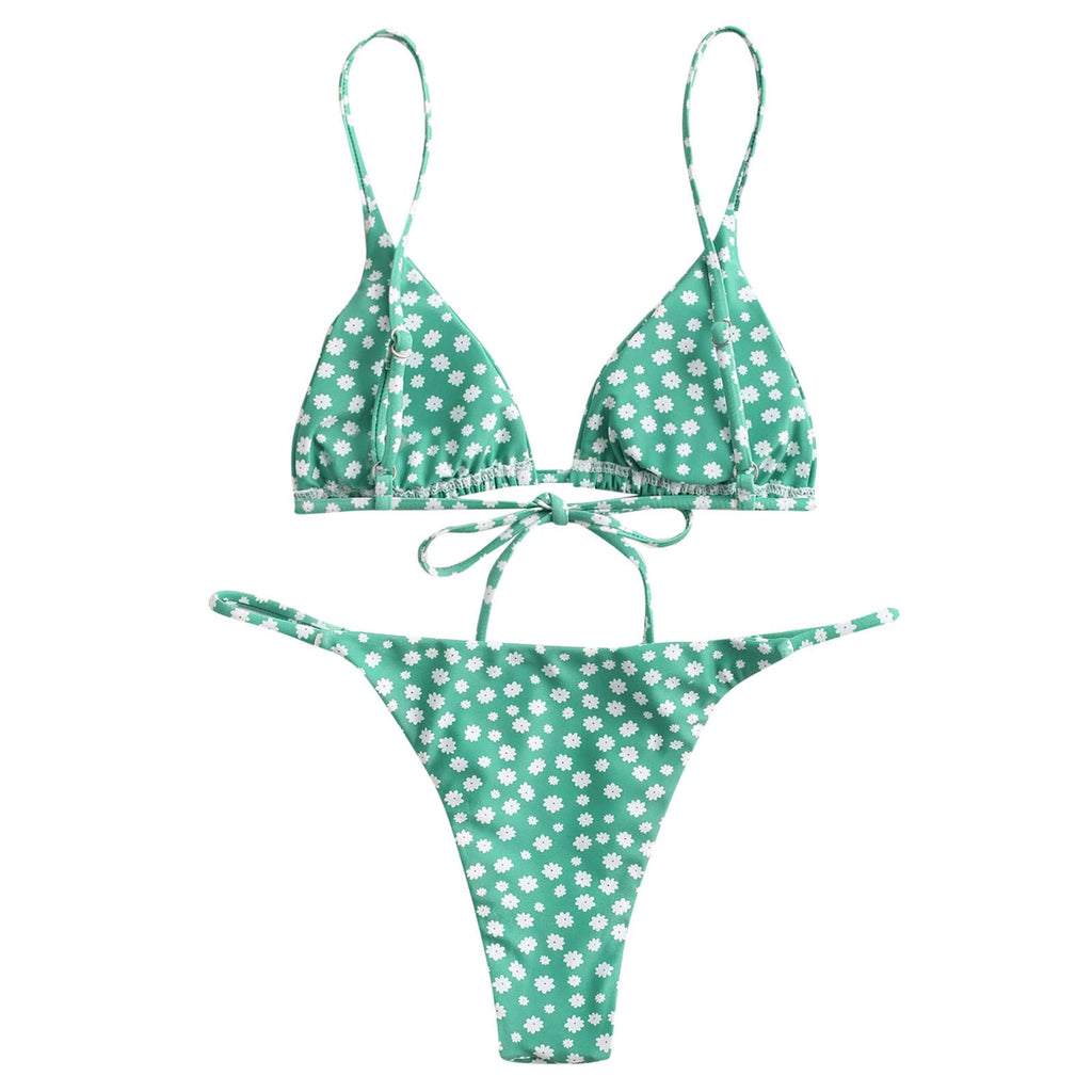 Vintage Printed Three-pieces Bikini