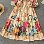Courtly Mesh Patchwork Floral Dress