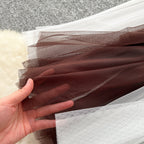 Fairy Color-blocking Puffy Mesh Skirt