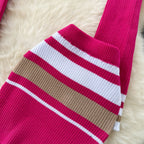 Colorful Stripe Sweater&Skirt Knitted 2Pcs