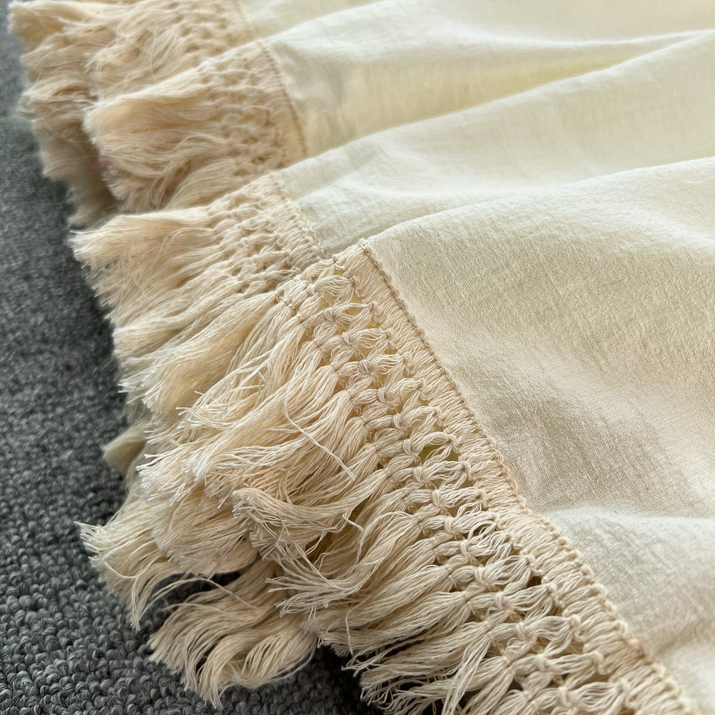 Bohemia Puffy Sleeve Fringed Dress