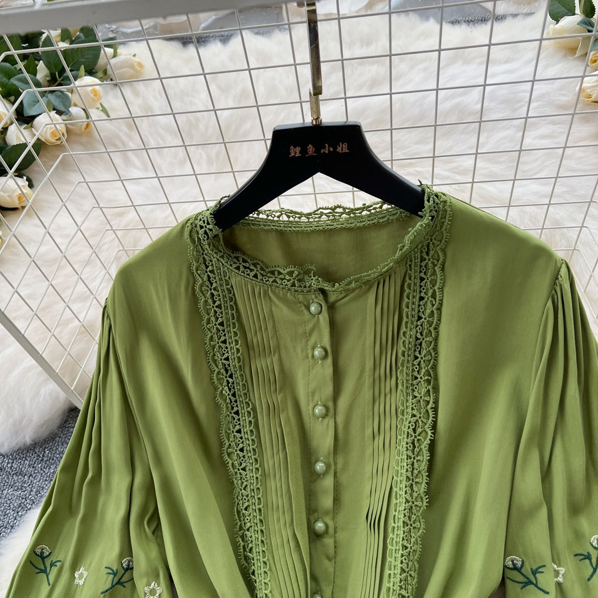 Vintage Lace Patchwork Ruffled Dress