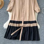 Color Blocking Oversized Shirt Dress