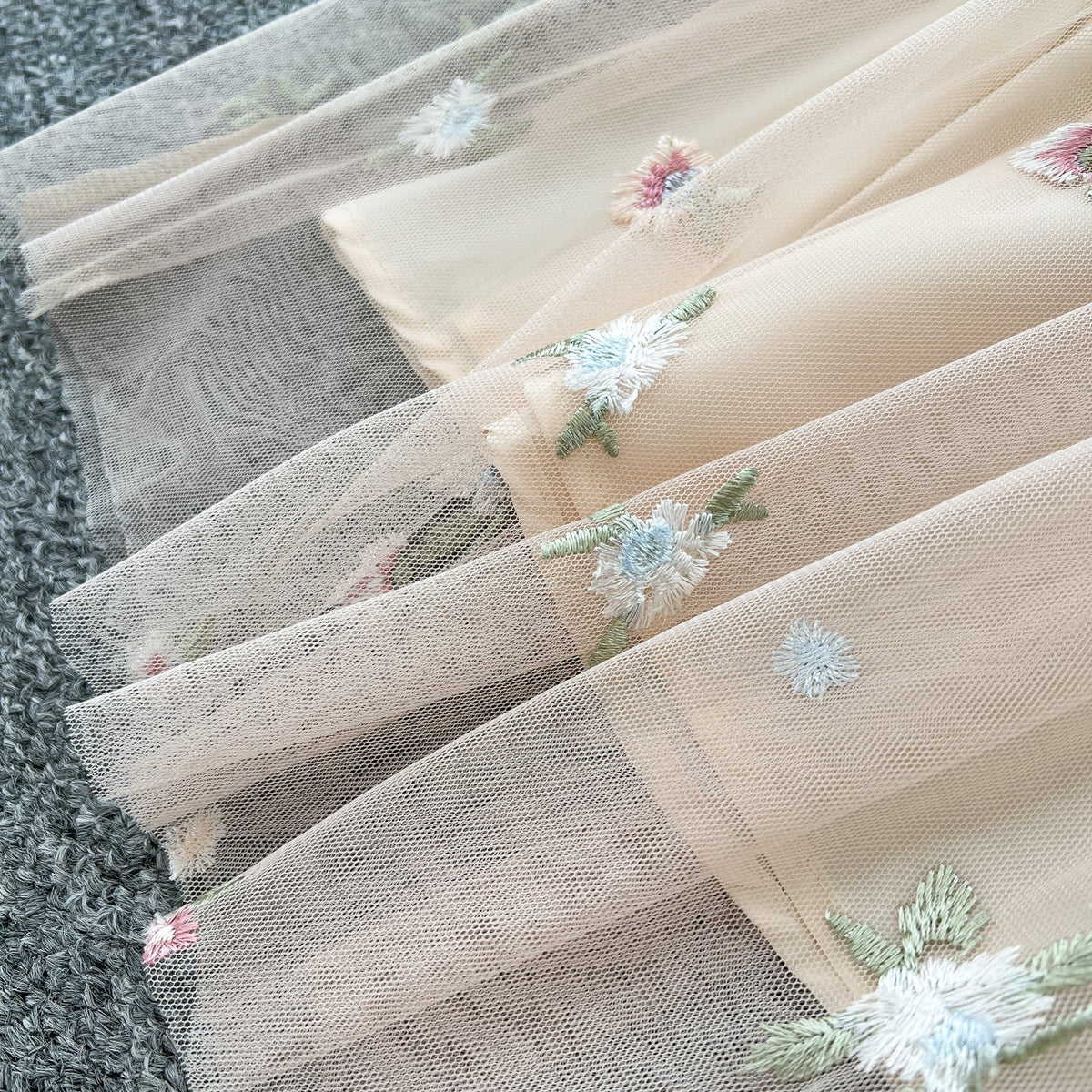 Fairy Floral Embroidered Puffy Dress