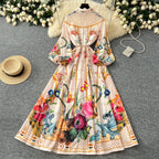 Courtly Mesh Patchwork Floral Dress