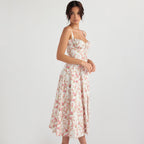 Backless Floral Printed Slip Dress
