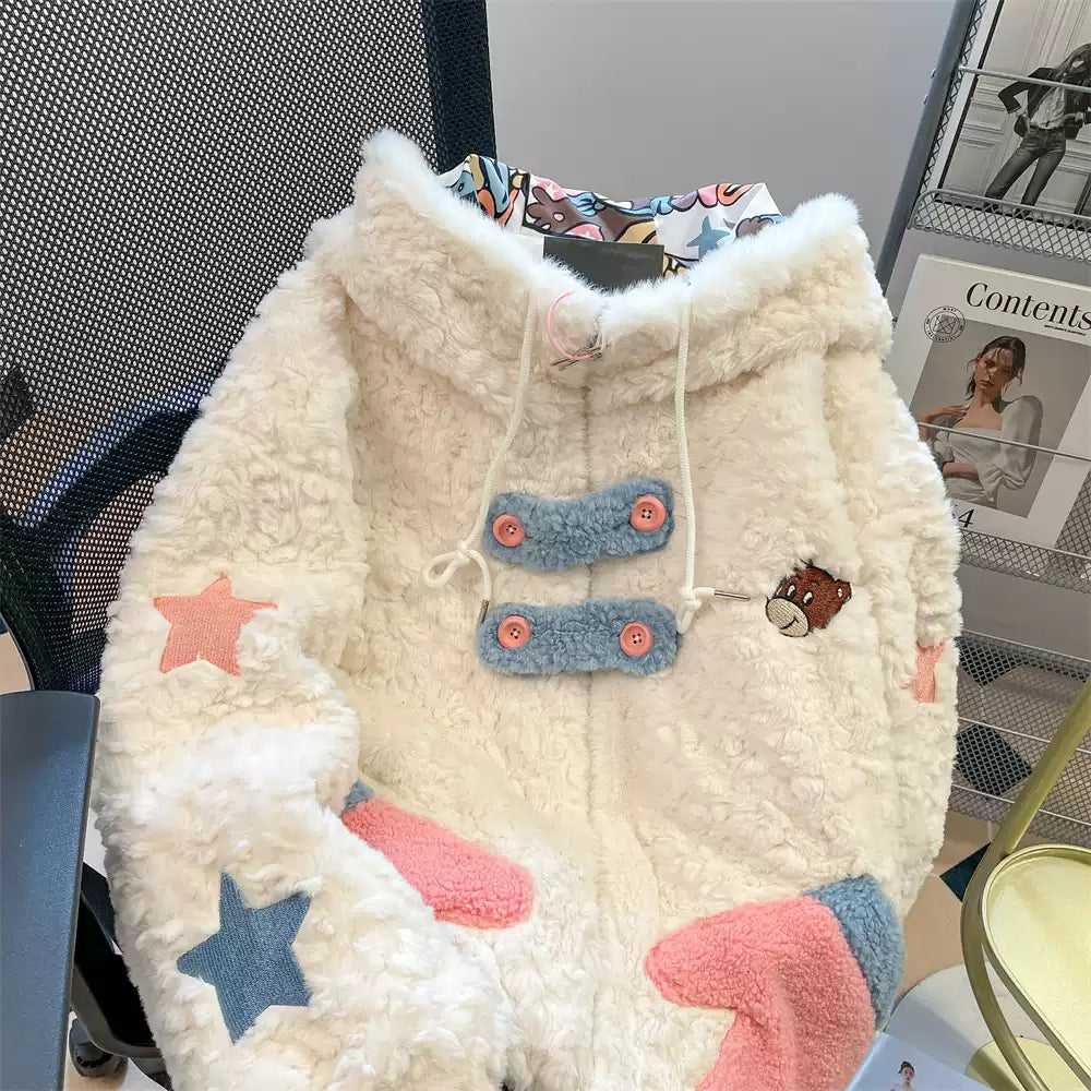 Japanese Style Cutie Lamb Wool Jacket