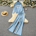 Monogrammed Sweater&Trousers Casual 2Pcs