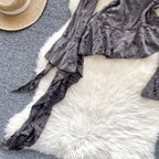 Irregular Design Ruffled Ripped Top