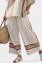 Noemi – printed boho blouse and comfortable wide-leg trousers