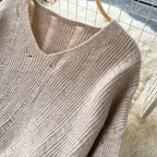 V-neck Sweater&Trousers Loose 2Pcs