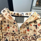 Cartoon Printed Hooded Zip Sweatshirt