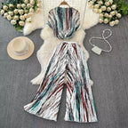 Chiffon T-shirt & Wide-leg Trousers 2Pcs