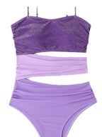 Purple Gradient Waist Simple Design Swimwear