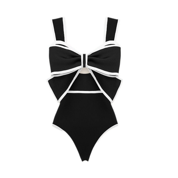 Bowtie&Dots Chiffon Beach Skirt Set Swimsuit