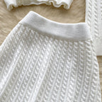 Lapeled Knitwear&Skirt Tweed 2Pcs