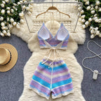 Halter Camisole&Shorts Knitted 2Pcs