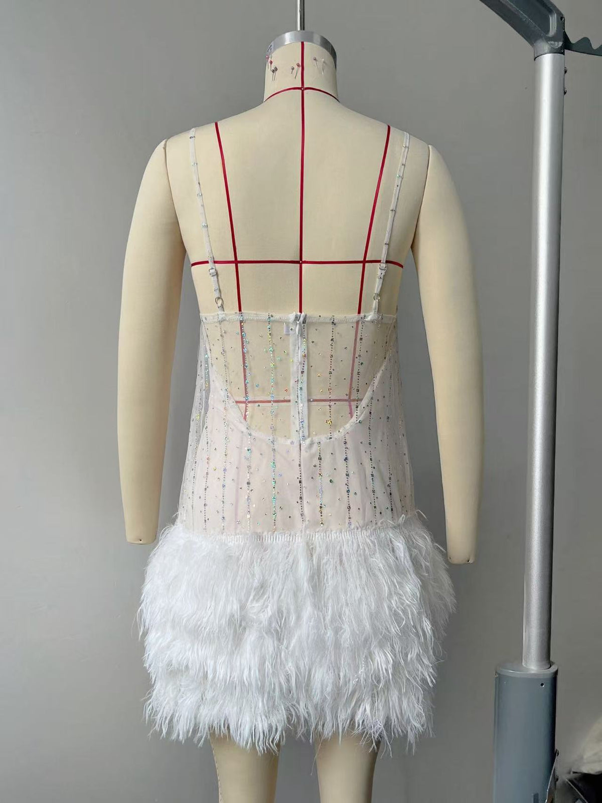 Layered Tassel Sequined Slip Dress