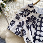 High-end Pattern Printed Lace-up Dress