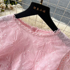 Delicate Sequined Layered Mesh Dress