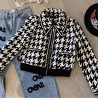 Black&White Houndstooth Short Jacket
