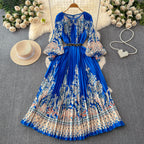 Courtly Floral Printed A-line Dress