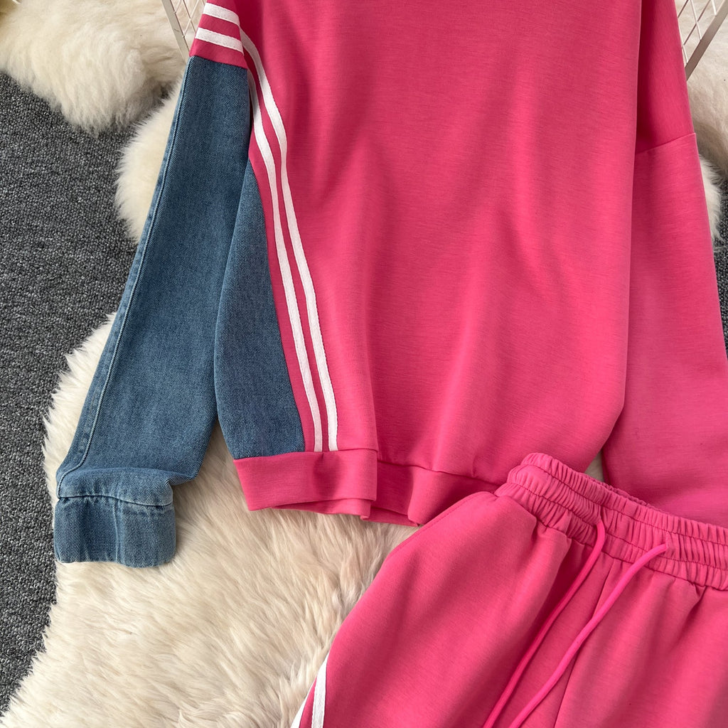 Sweatshirt&Trousers Sportswear Denim 2Pcs