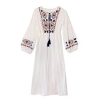Embroidered Cotton And Linen Dress
