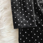 Vintage Polka Dot Black Velvet Dress