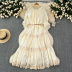 Bohemia Puffy Sleeve Fringed Dress