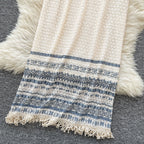 Bohemian Style Hollowed Fringed Slip Dress